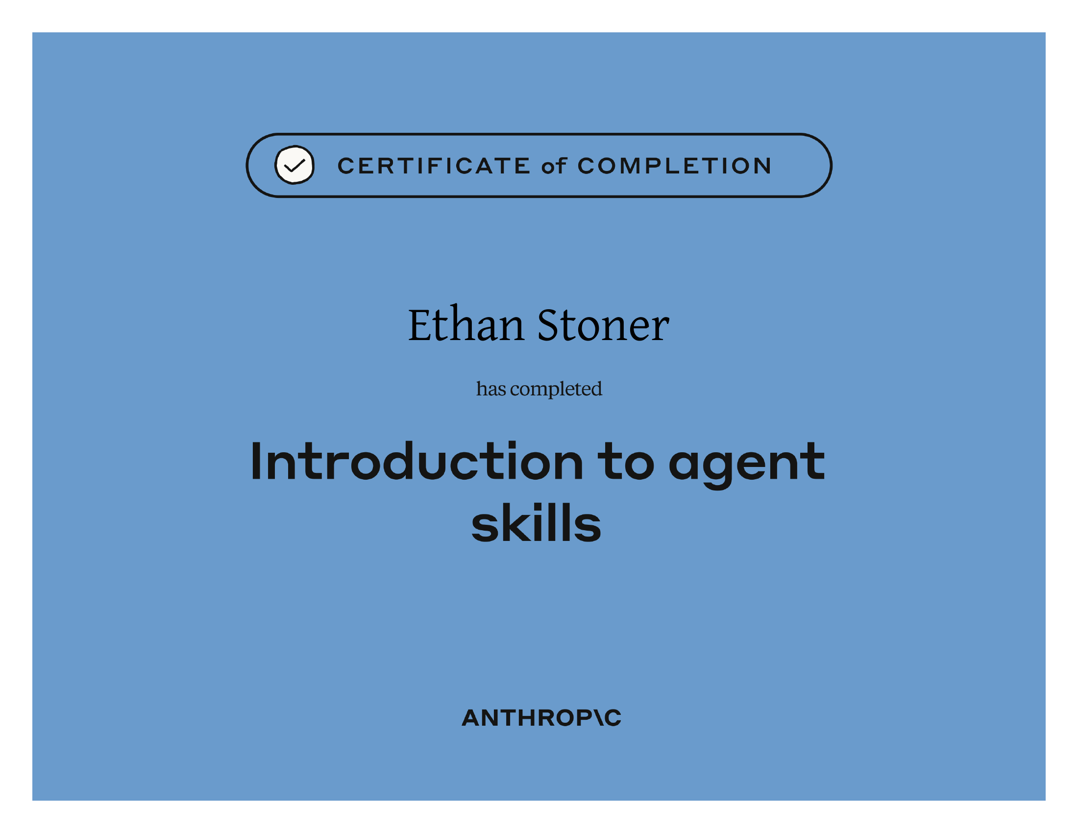 Introduction to Agent Skills — Certificate of Completion