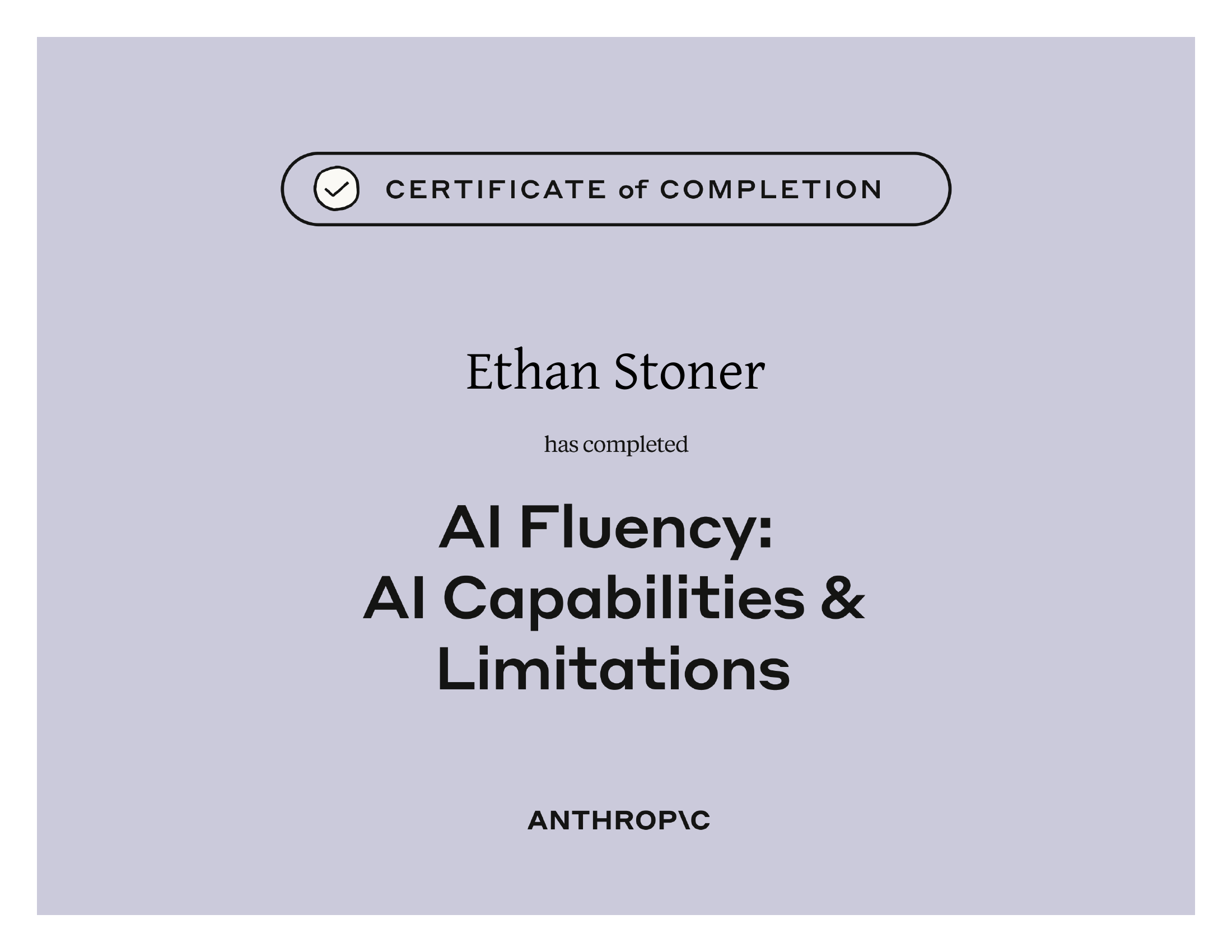AI Fluency: AI Capabilities & Limitations — Certificate of Completion
