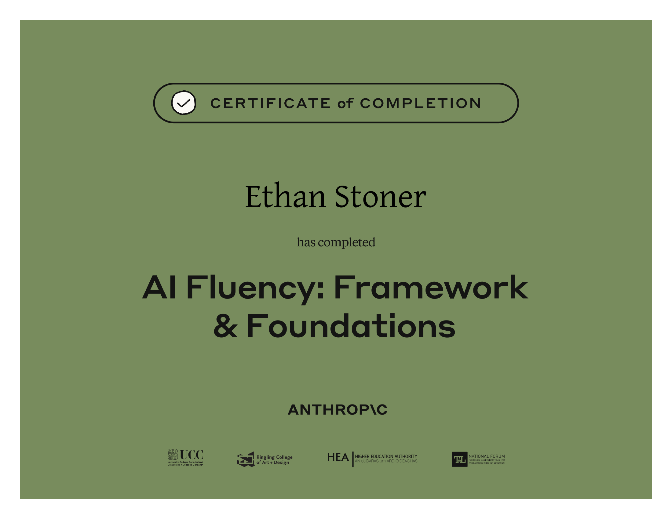 AI Fluency: Framework & Foundations — Certificate of Completion