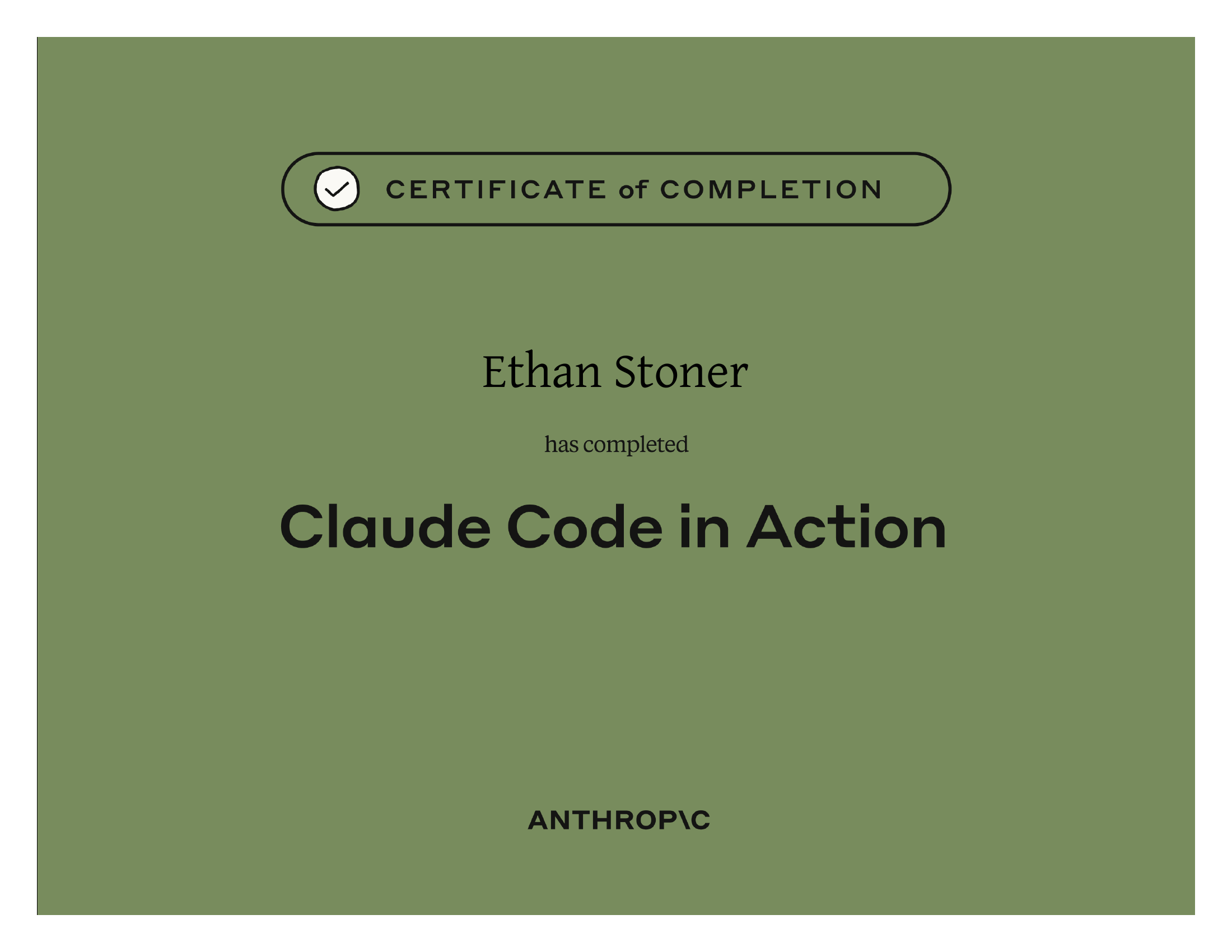 Claude Code in Action — Certificate of Completion