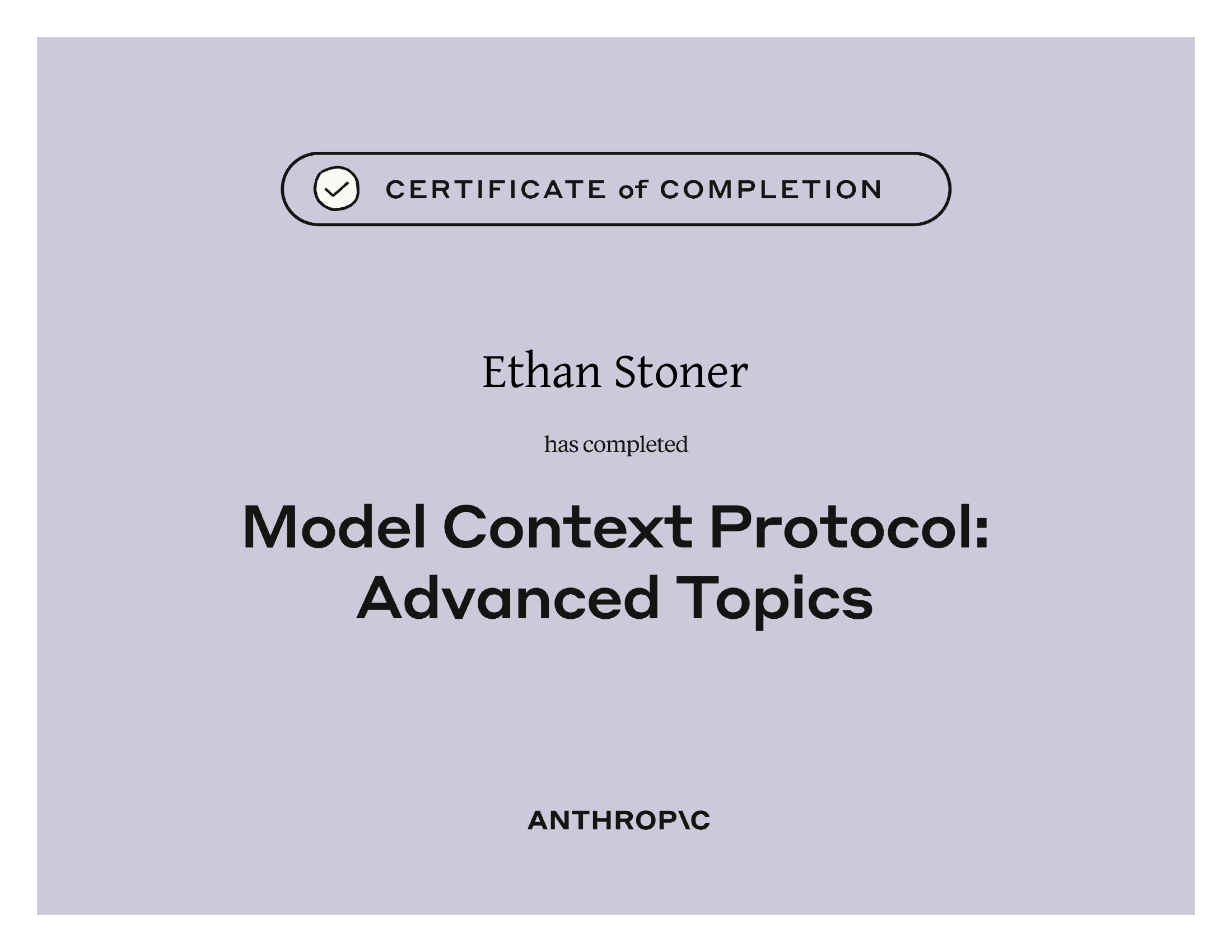 Model Context Protocol: Advanced Topics — Certificate of Completion